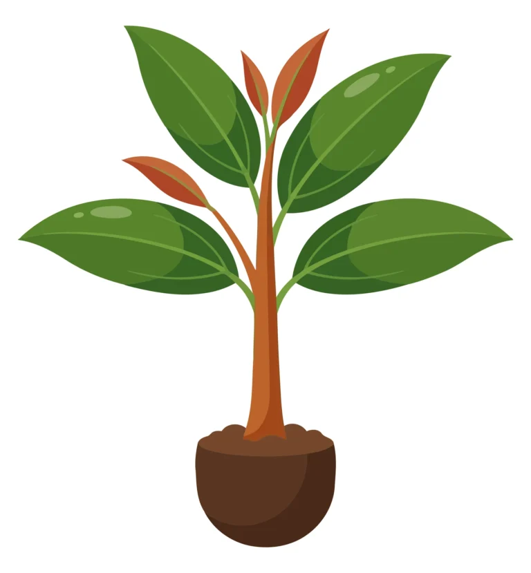 Young Cinnamon Plant in Pot on White Background