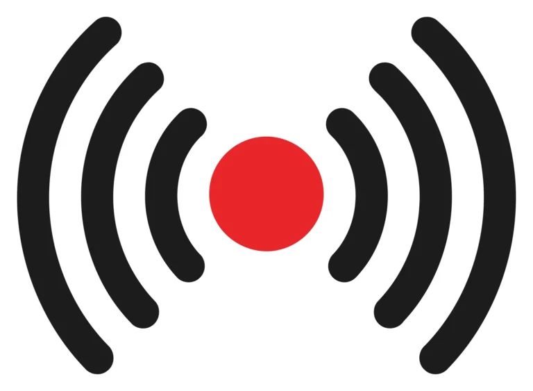 Abstract Wireless Signal Icon with Central Dot