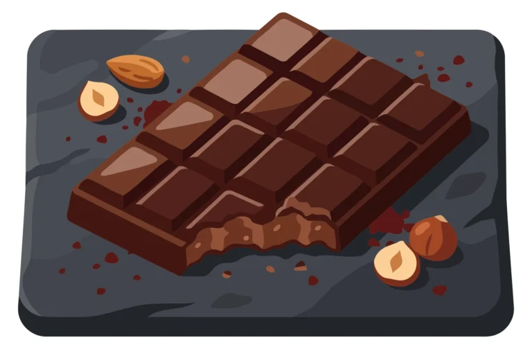 Chocolate Bar with Almonds on Dark Background