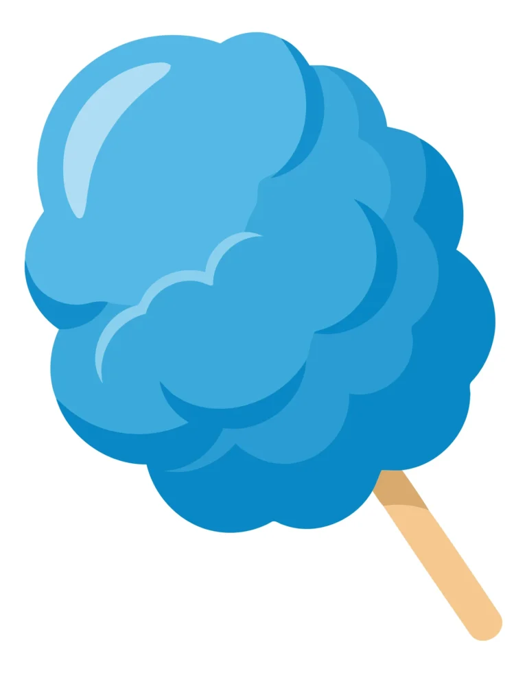 Illustrated Cotton Candy on Skewer Vector