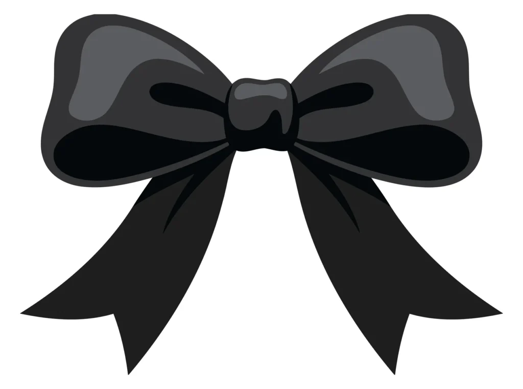 Minimalist Black Bow Ribbon Vector Design A minimalist black bow ribbon graphic in vector style