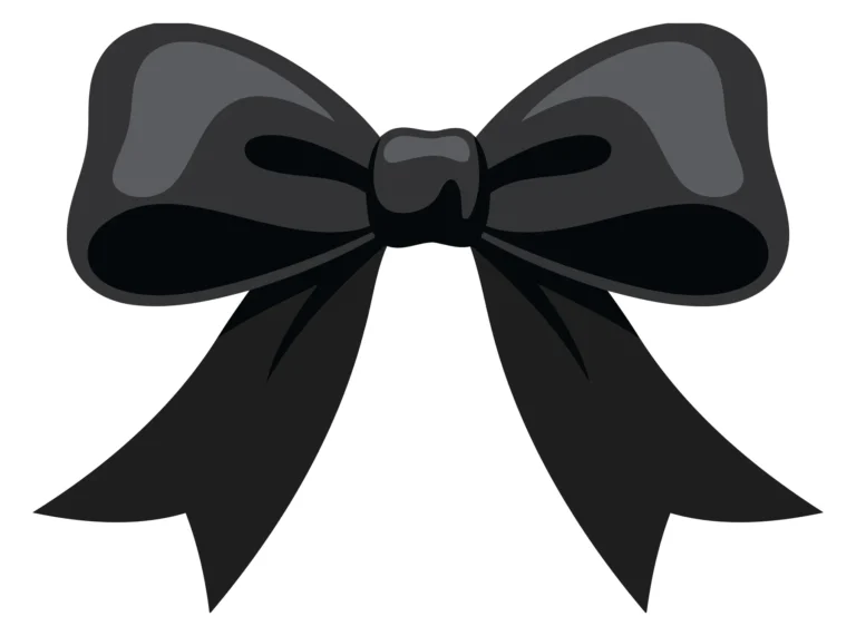Minimalist Black Bow Ribbon Vector Design
