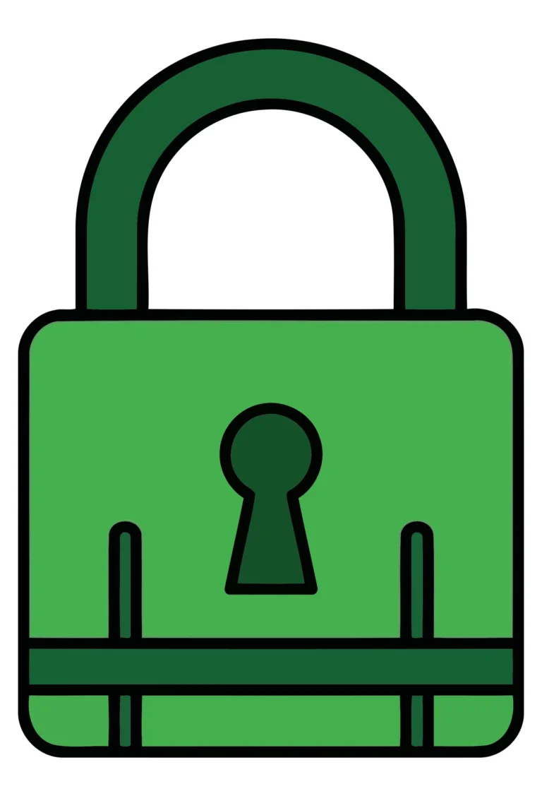 Minimalist Green Digital Lock Icon