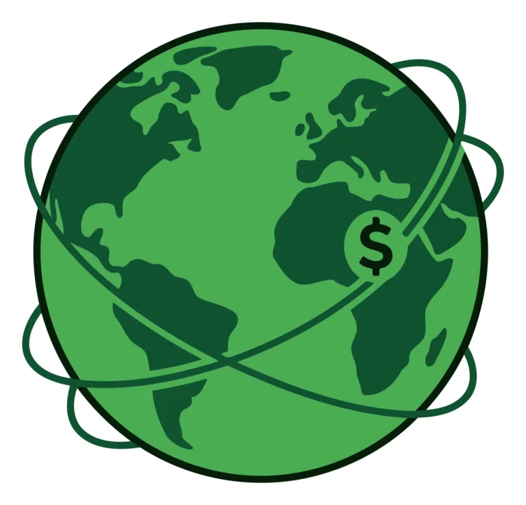 Global Economy Globe with Currency Symbol