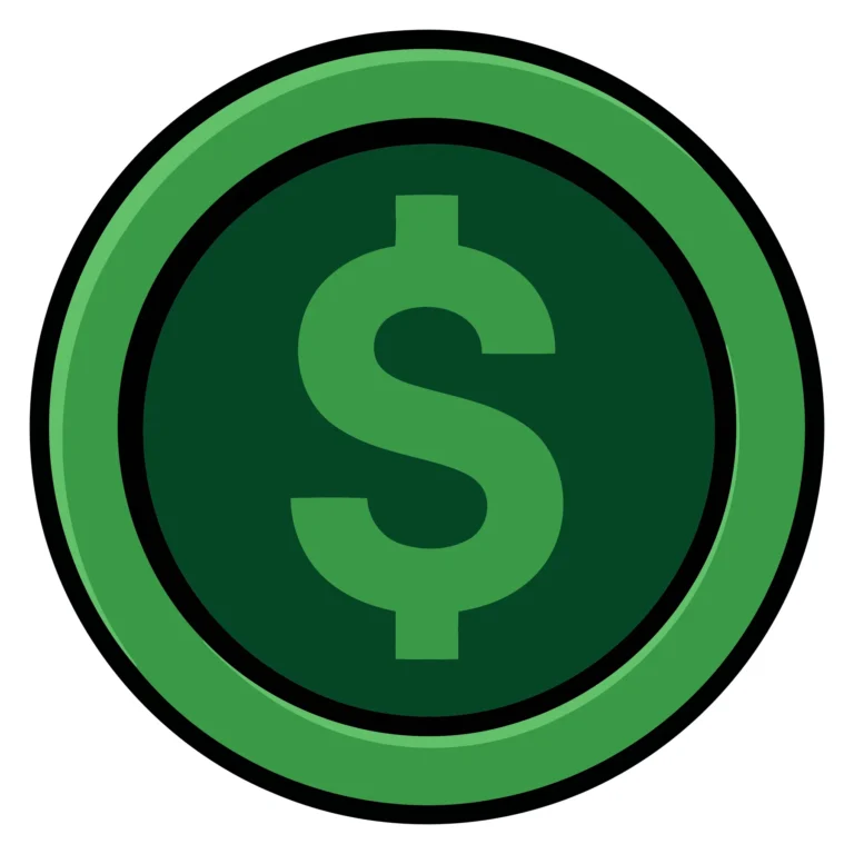 Modern Green Dollar Coin Icon