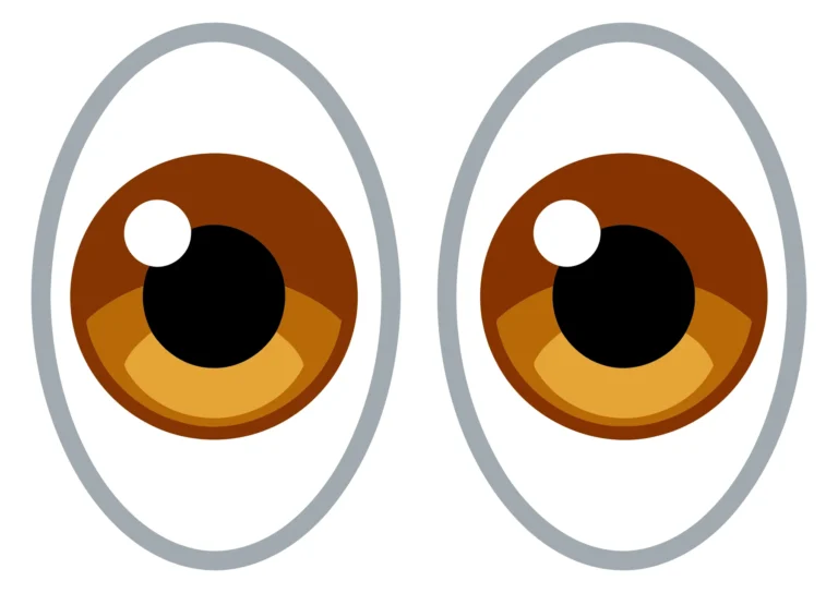 Stylized cartoon eyes with exaggerated pupils