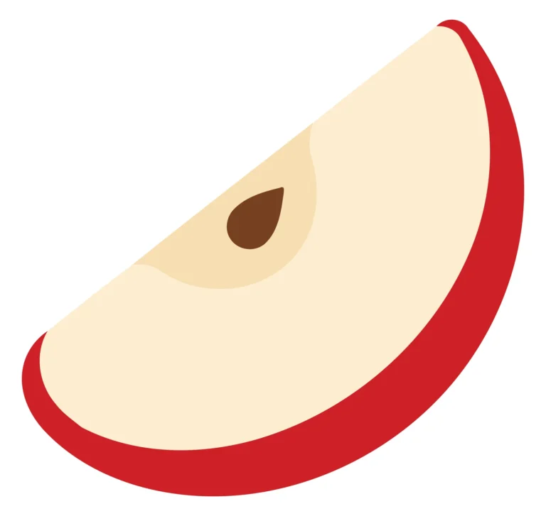 Simple Halved Apple Icon with Core