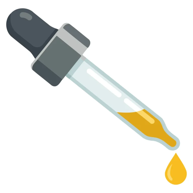 Vector dropper dispensing liquid drop illustration