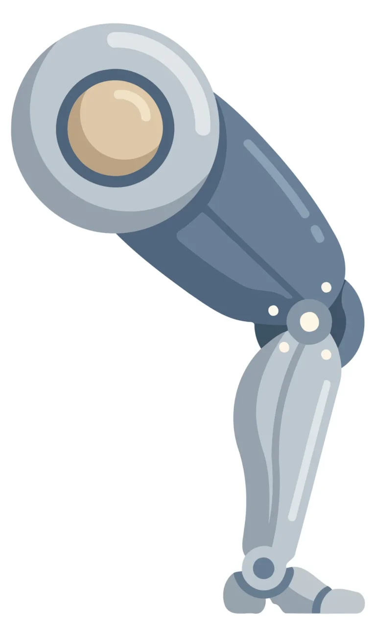 Robot Arm with Circular Head Illustration