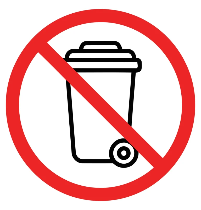 No Waste Bin Symbol Vector