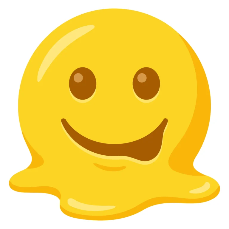 A cheerful yellow blob with a smile and eyes in a simple vector design