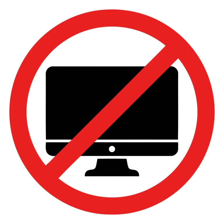 No Use Symbol for Computer Monitor