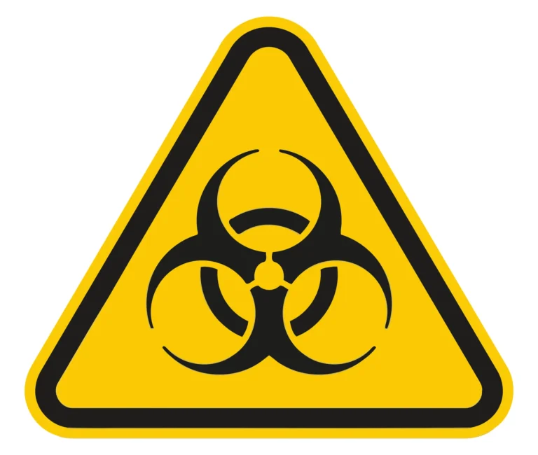 Biological hazard warning triangle icon