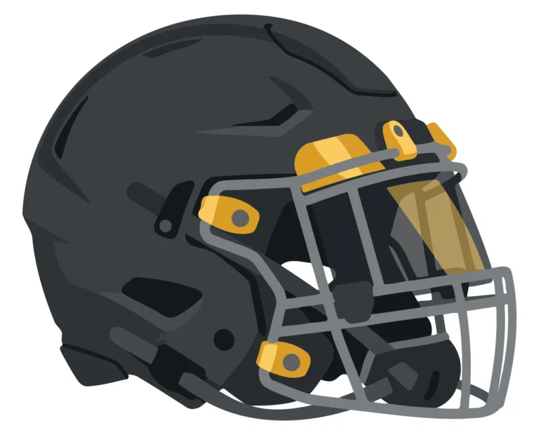 Modern Football Helmet with Yellow Accents