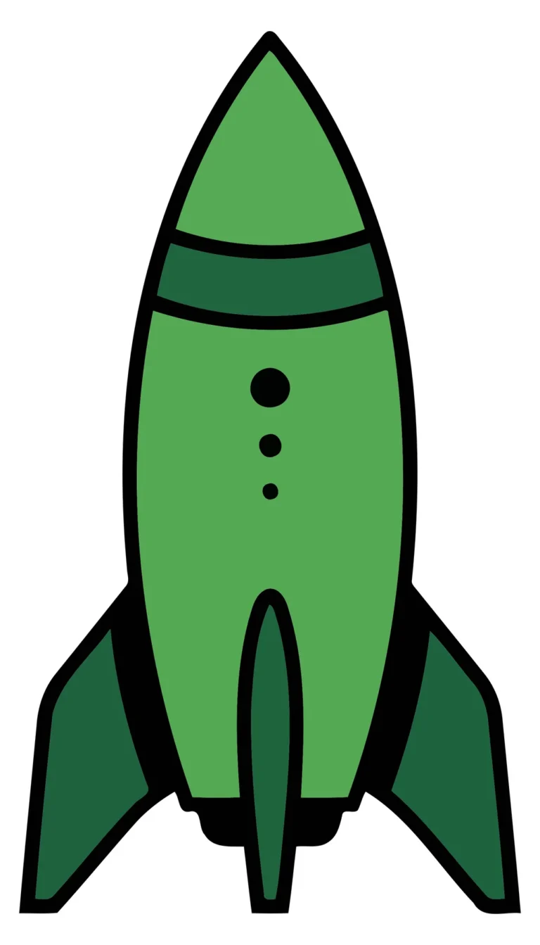 Minimalist Vector Rocket Illustration