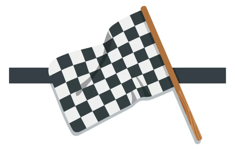 Checkered Flag Victory Banner Vector