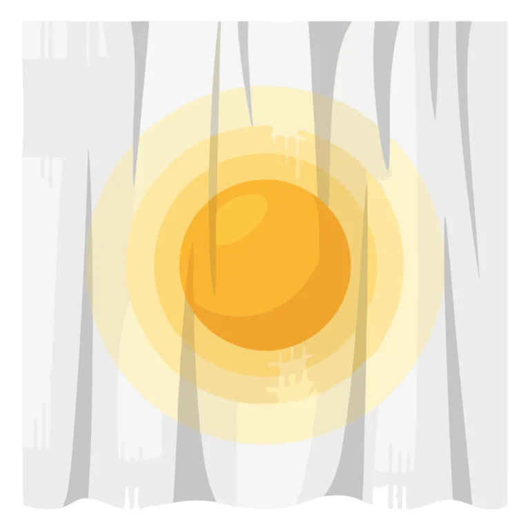Abstract sunburst design with tree-like vertical lines in grayscale and warm yellows