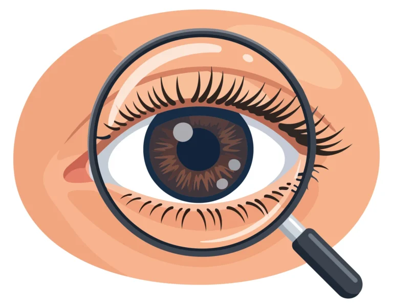 Magnifying Eye Illustration on Face