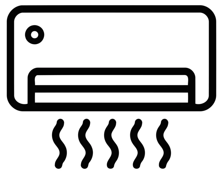 Minimalist Vector Air Conditioner Unit with Steam Emission