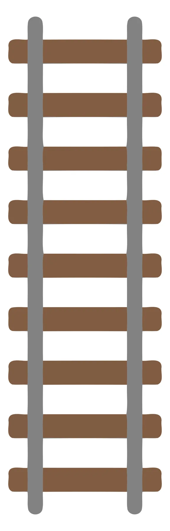 A simple wooden ladder with metal poles and evenly spaced rungs in a clean vector illustration.