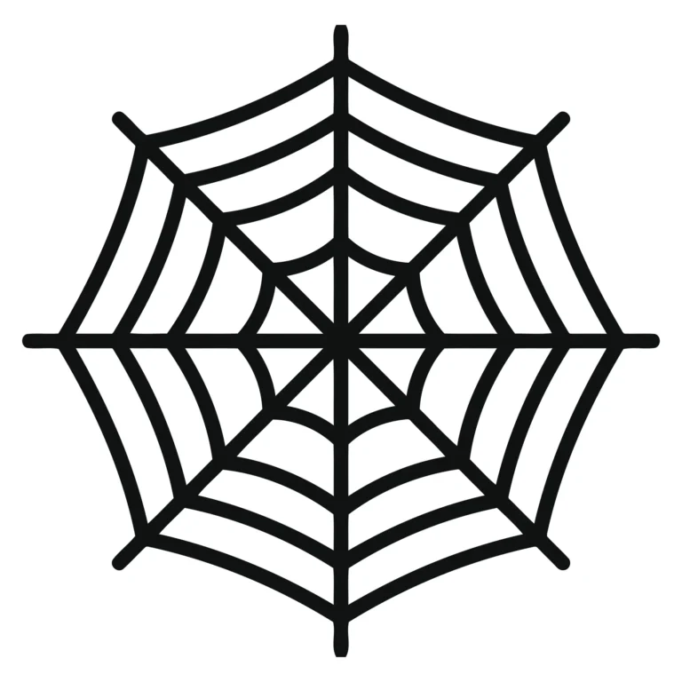 A minimalist spider web design with radial lines in black vector style