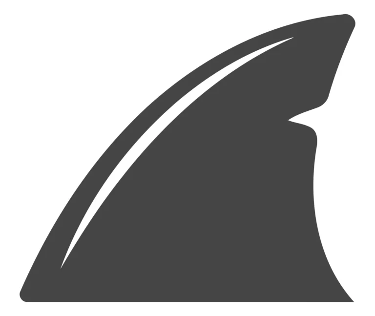 A minimalist vector illustration of a whale fin with internal lines