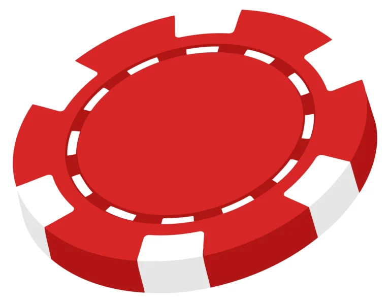 3D Poker Chip Design in Red and White