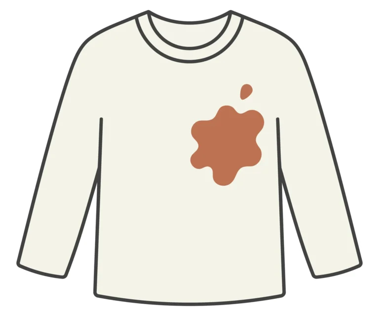 Stained Light Gray T-Shirt with Brown Spot