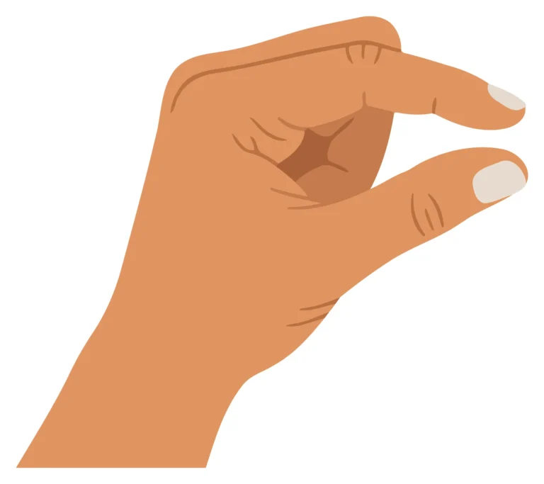 A hand holding a small geometric cube in a minimalist illustration