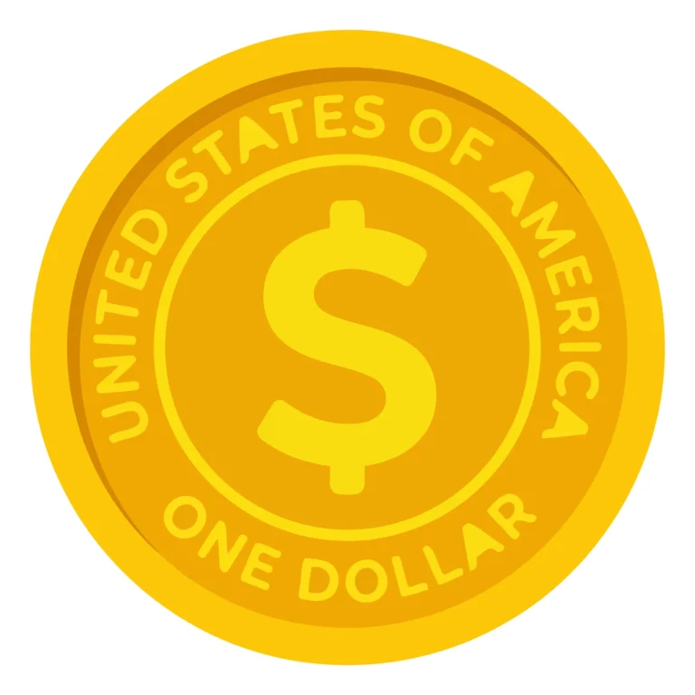 Yellow dollar sign emblem with United States text
