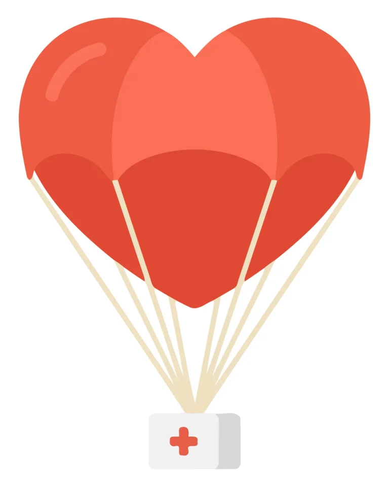 Vector Heart-Shaped Medical Balloons with Cross