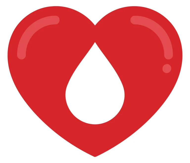 Red heart with blood drop vector illustration