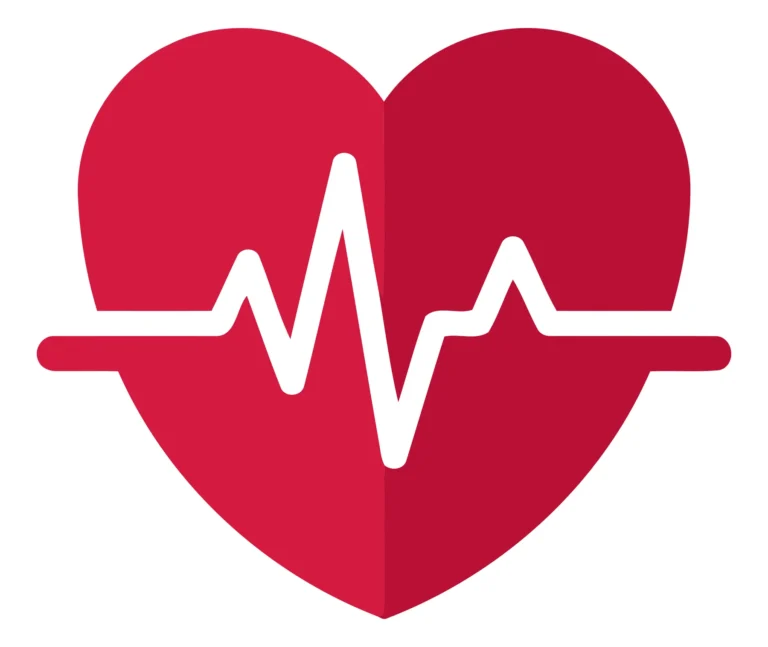 Minimalist Heart with ECG Wave Vector Icon