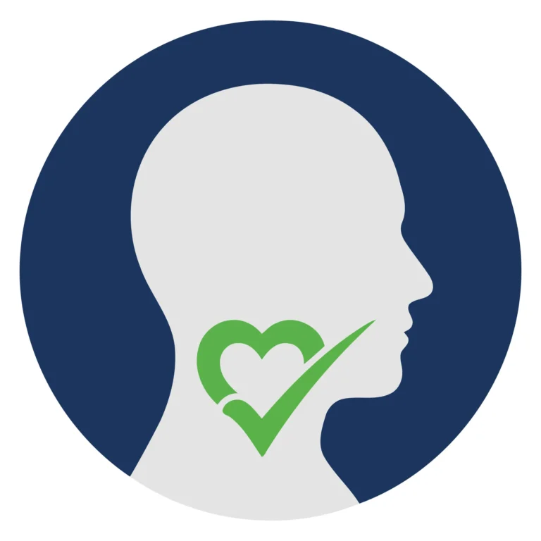 Healthy Mind Icon with Checkmark Heart