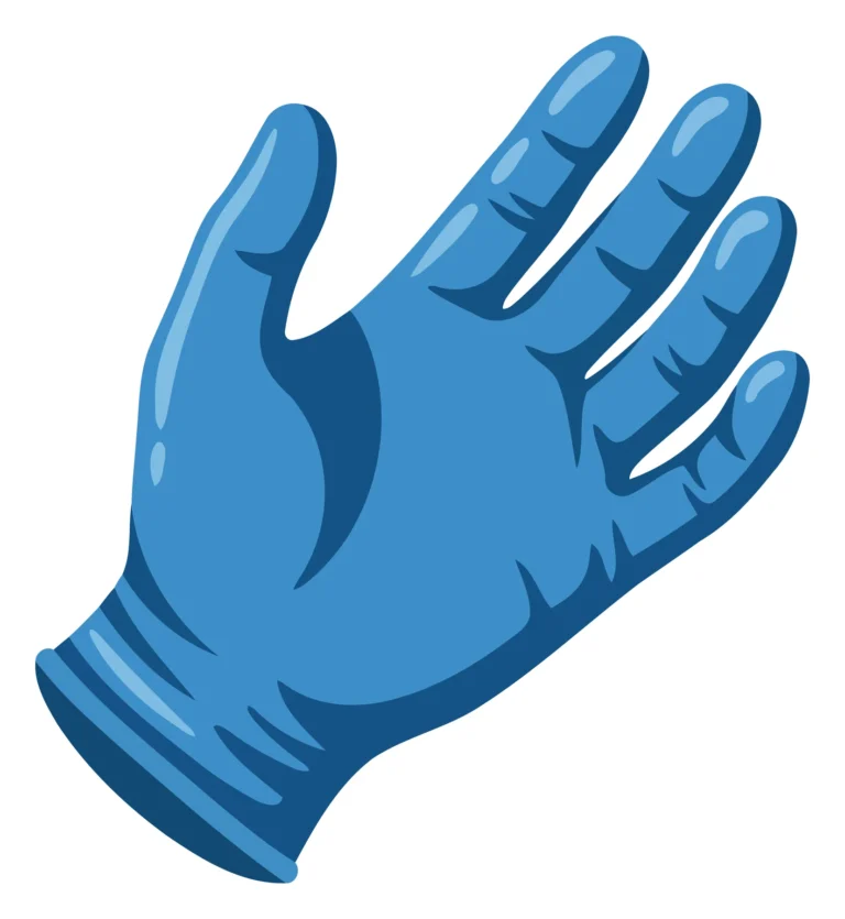 Blue Gloved Hand Icon in Stylized Vector Design