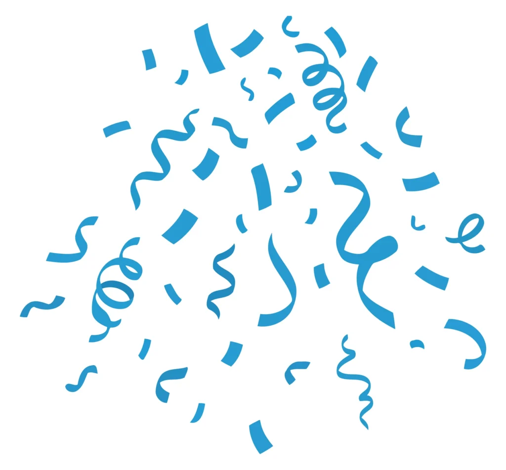 Abstract Vector Confetti Streamers Design Abstract blue confetti streamers in wavy vector design