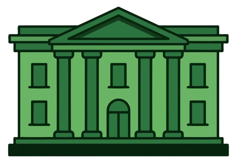 Neoclassical Building Style Vector Illustration