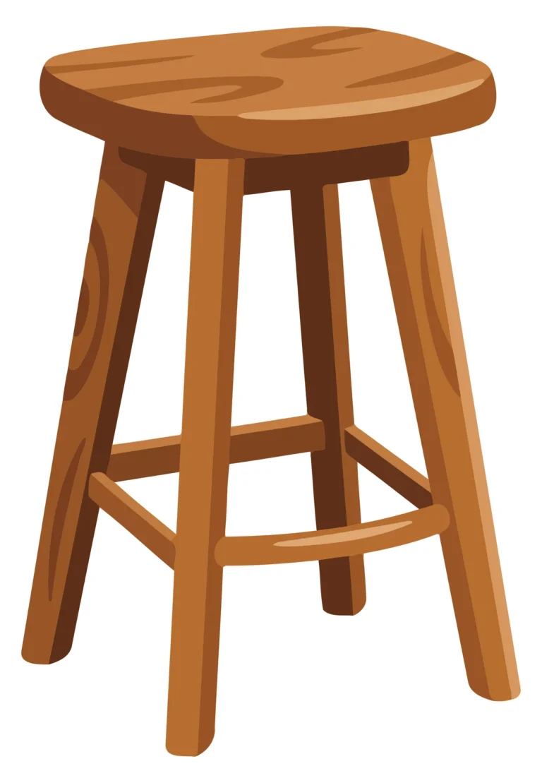 Wooden Bar Stool with Textured Seat