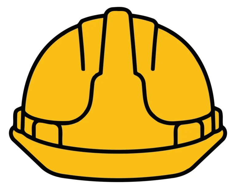 Yellow hard hat safety helmet icon