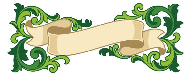 A decorative scroll with floral vine detailing in a stylish vector design