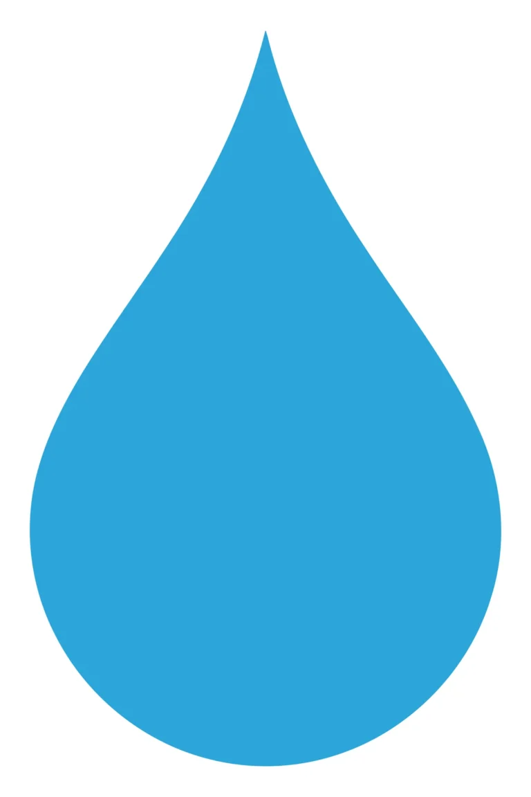 A blue teardrop shape illustration in a clean vector design