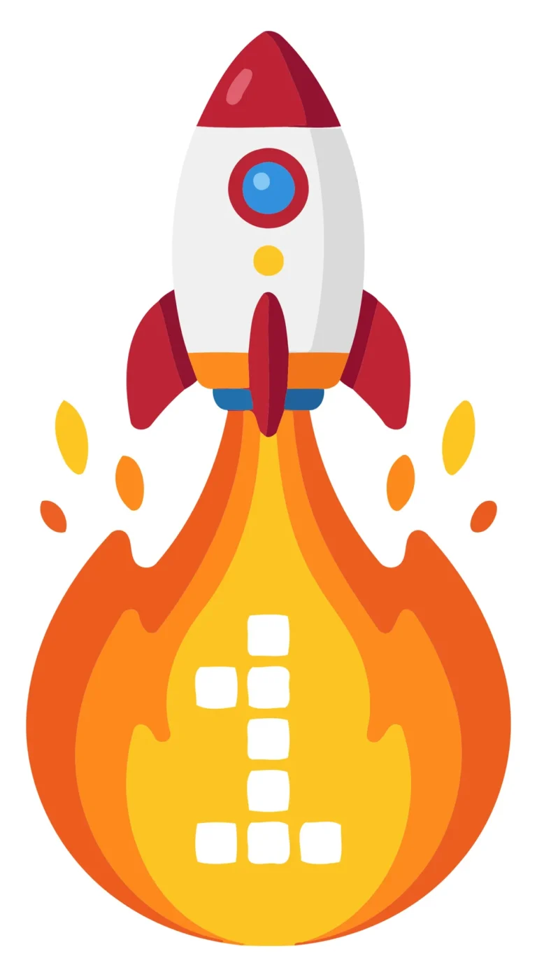 Space-Themed Rocket Launch Vector Illustration