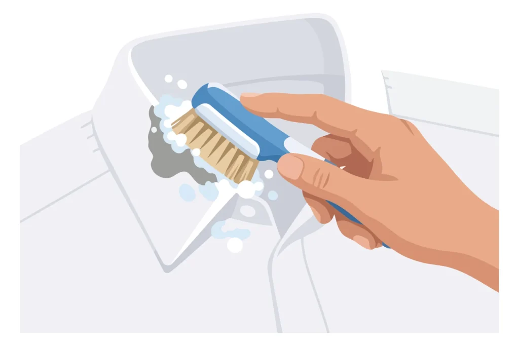 Hand brushing teeth with electric toothbrush in bathroom setting A hand holding an electric toothbrush brushing teeth in a bathroom setting
