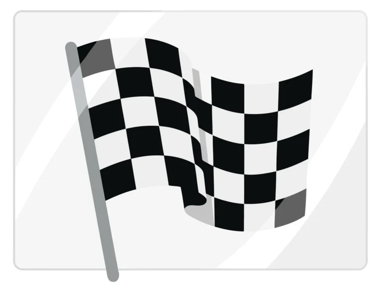A checkered flag waving in a dynamic vector illustration