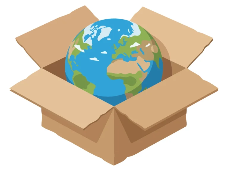 Vector Earth Globe Inside Open Box