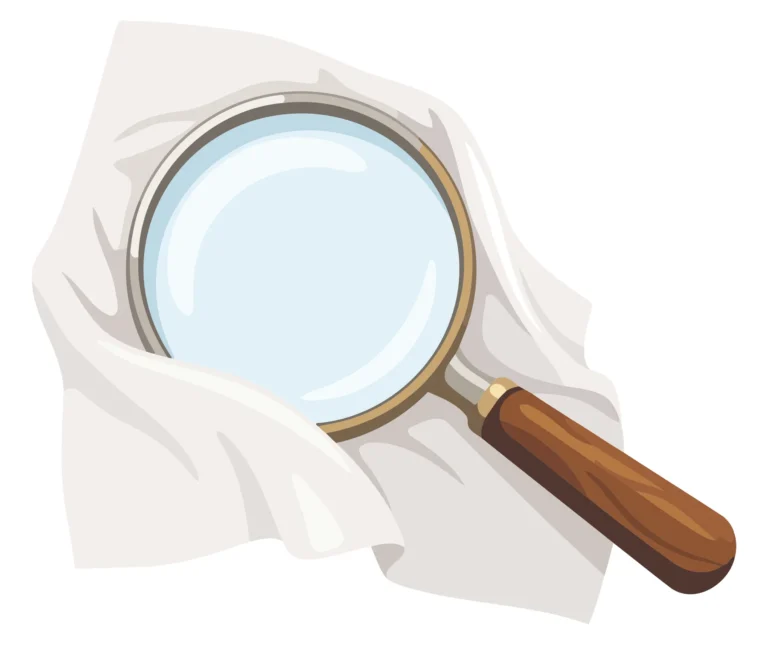 Handcrafted Wooden Magnifying Glass on Paper