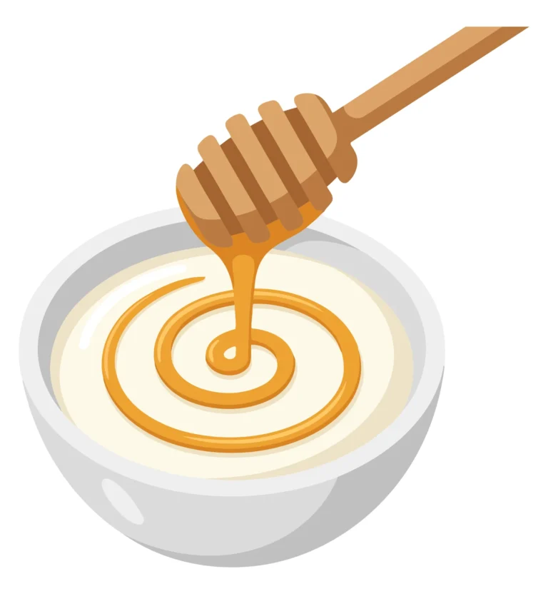 Vector Illustration of Honey Pouring into Bowl