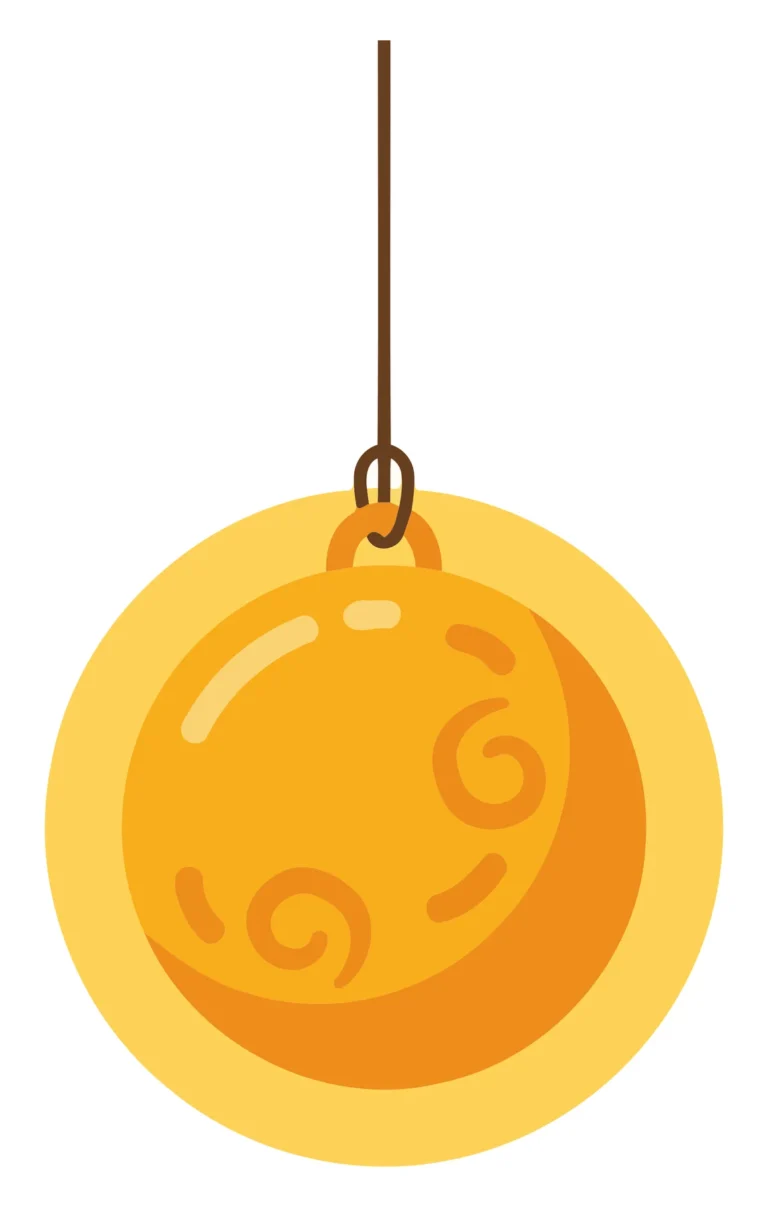 Bright decorative Christmas ornament with swirling pattern