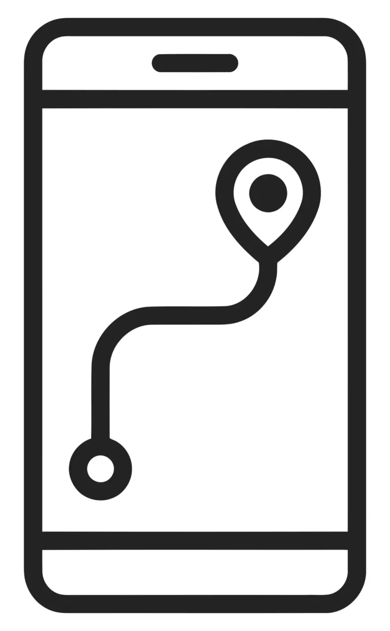 Minimalist Mobile Location Tracking Icon