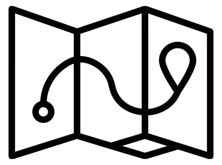 Geometric Travel Path Map Icon